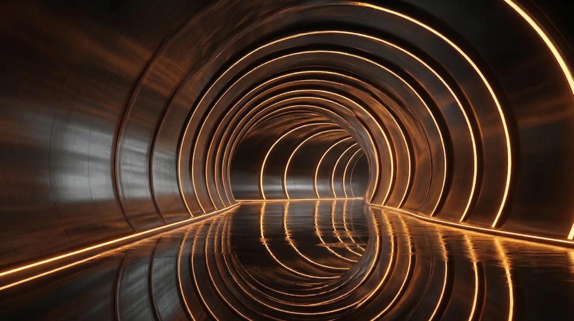 Goldener Tunnel - Eingang in einen Raum